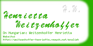 henrietta weitzenhoffer business card